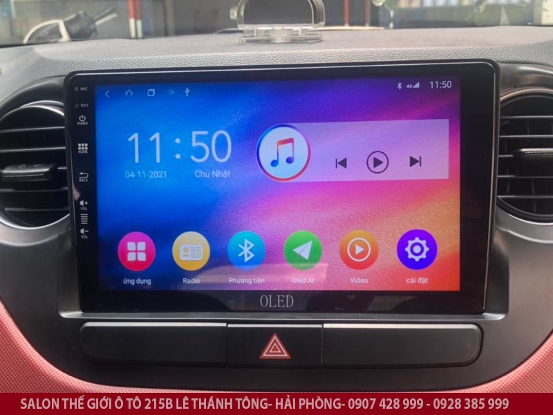Lắp màn hình android xe i10