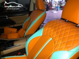 May ghế da màu cam cho xe Lexus 