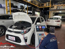 Bơm ga điều hoà cho con xe Kia morning