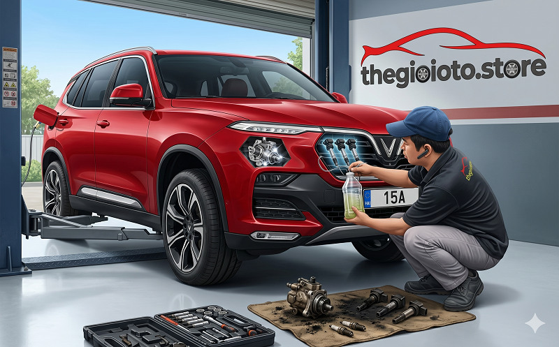 Kiểm tra bảo dưỡng bình xăng xe Vinfast