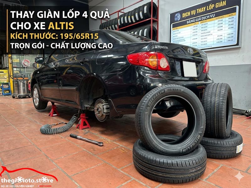 Thay giàn lốp 4 quả 195/65/15 cho xe ALTICS