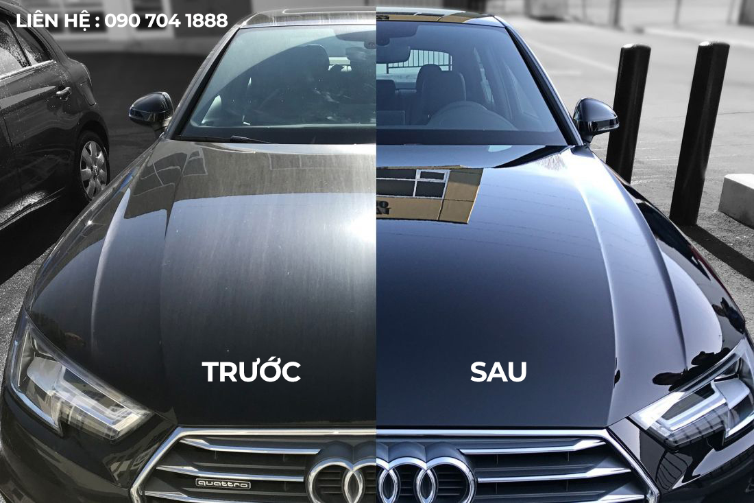 Trước và sau khi phủ bóng xe hơi