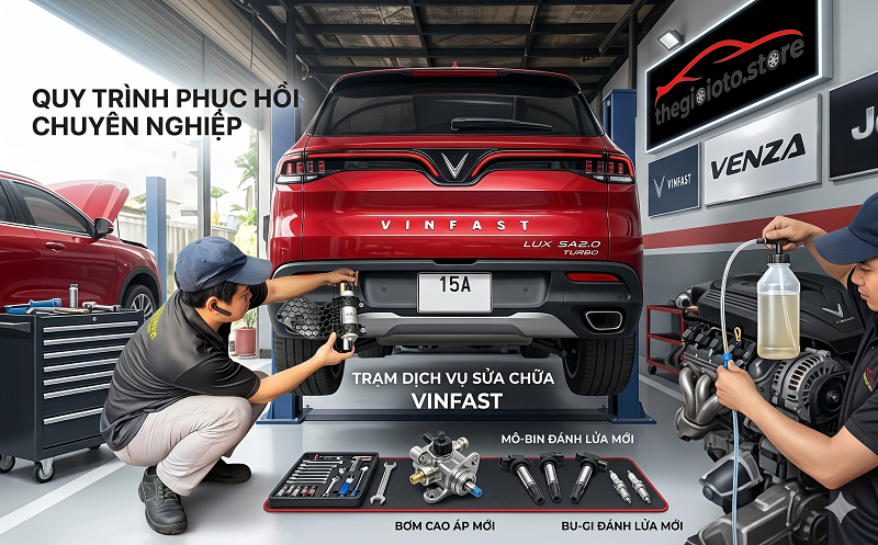 Vệ sinh bình xăng cho xe Lux Sa